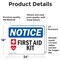 Signmission First Aid Kit Sign With Symbol, 24 in W x Rectangle, Vinyl Decal OS-2PACK-NS-D-1824-L-12749 - alternate 5